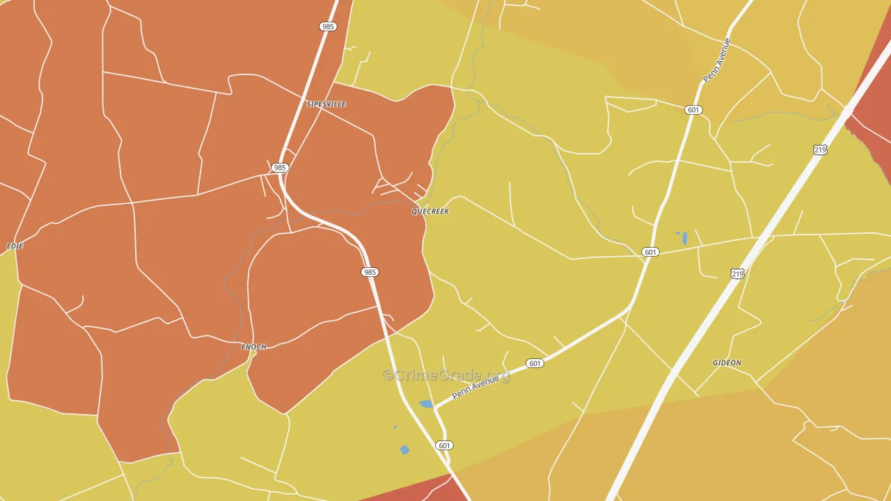 Quecreek, PA Map of Vandalism Rates