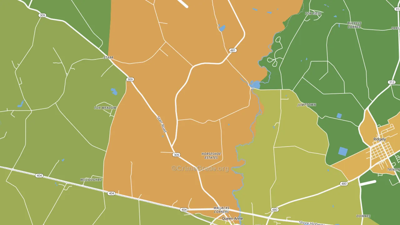 Queen Anne, MD Map of Vandalism Rates