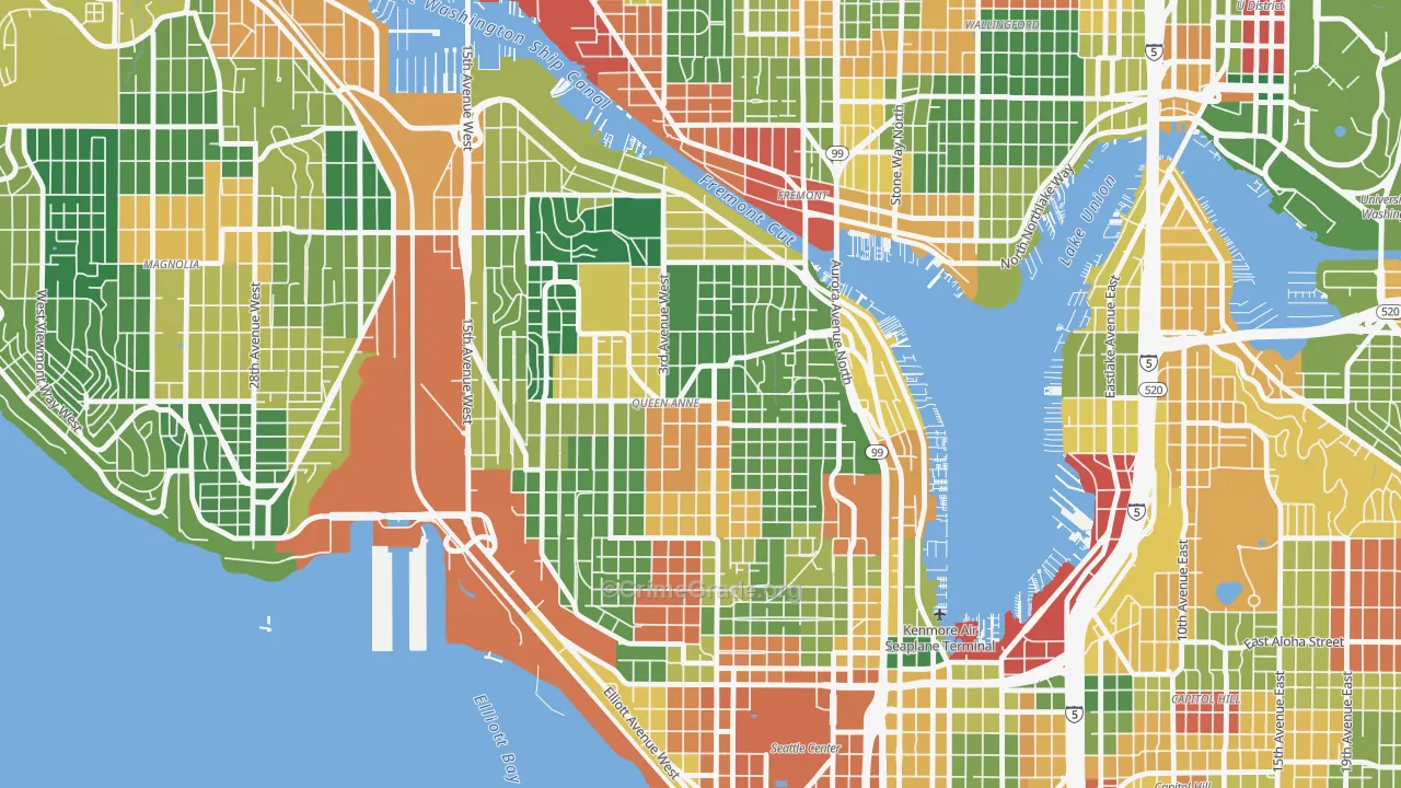 Queen Anne, Seattle, WA Map of Vandalism Rates