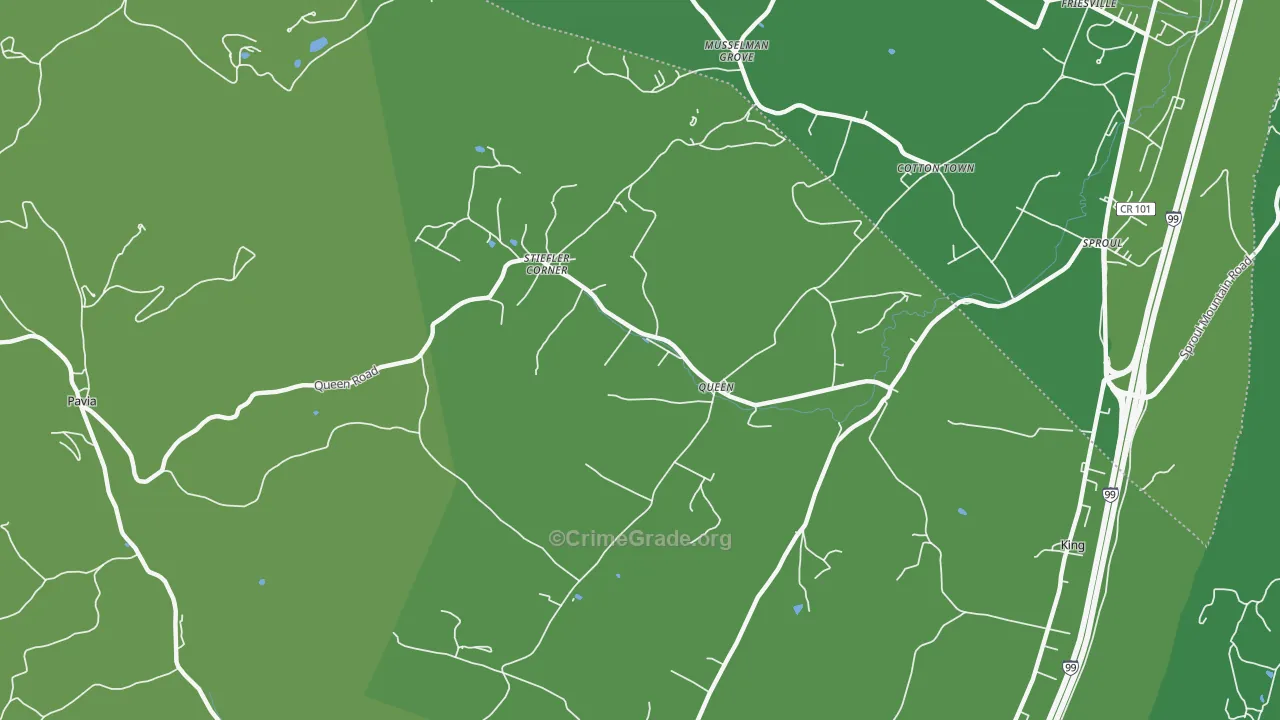 Queen, PA Map of Vandalism Rates
