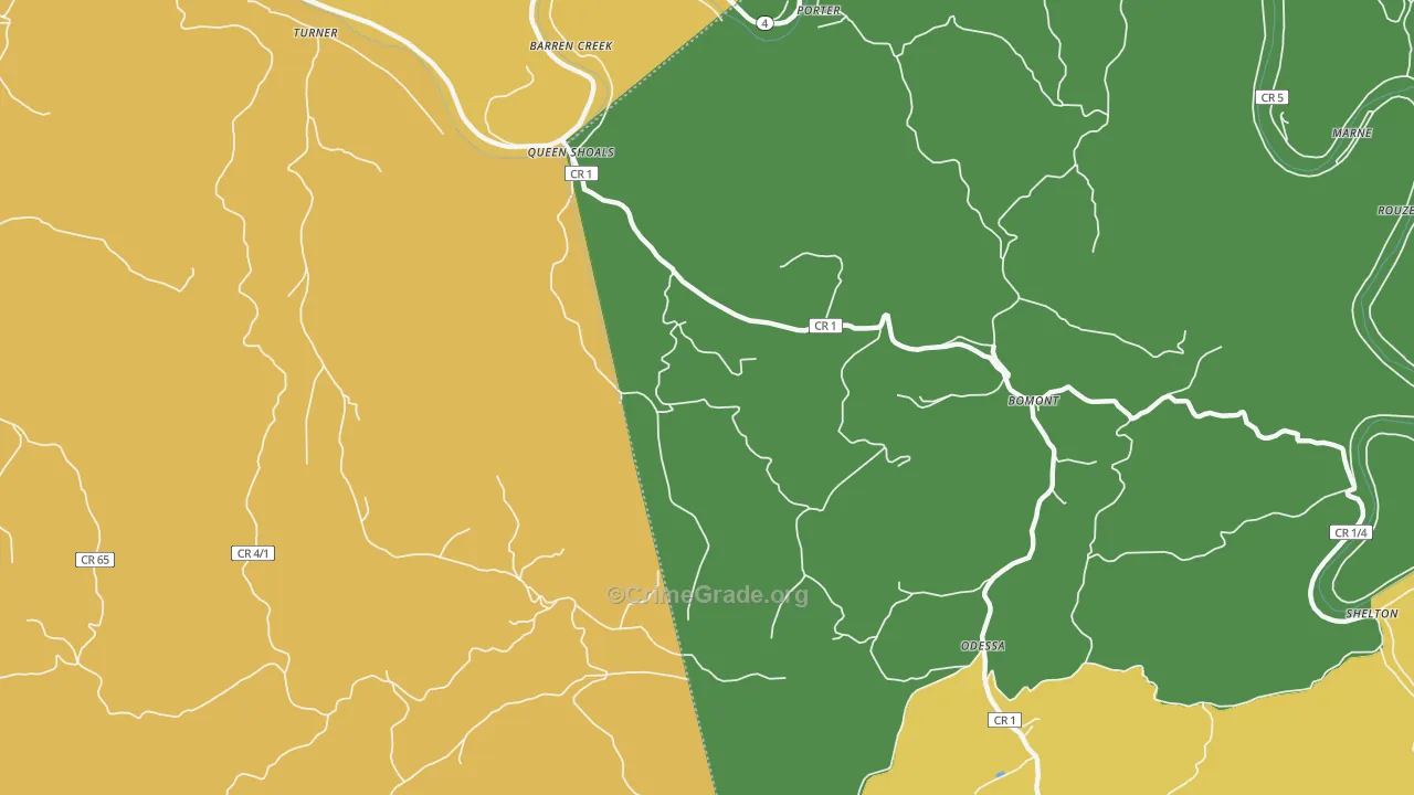 Queen Shoals, WV Map of Vandalism Rates