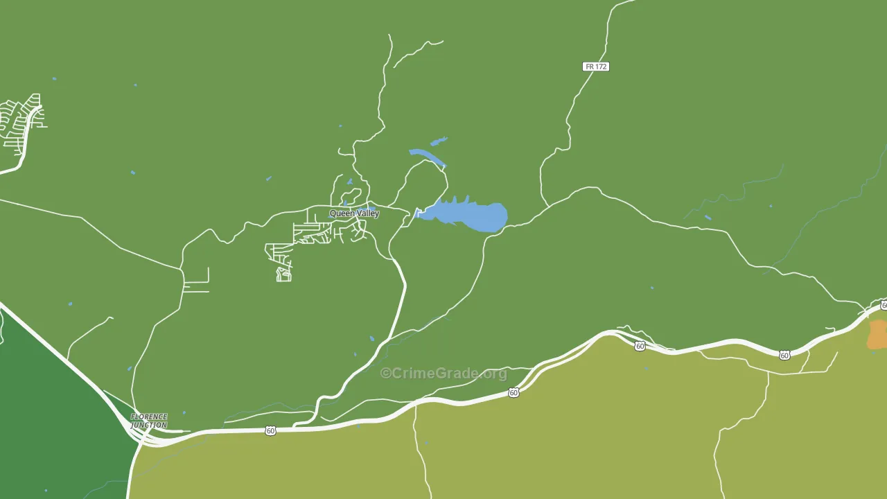 Queen Valley, AZ Map of Vandalism Rates