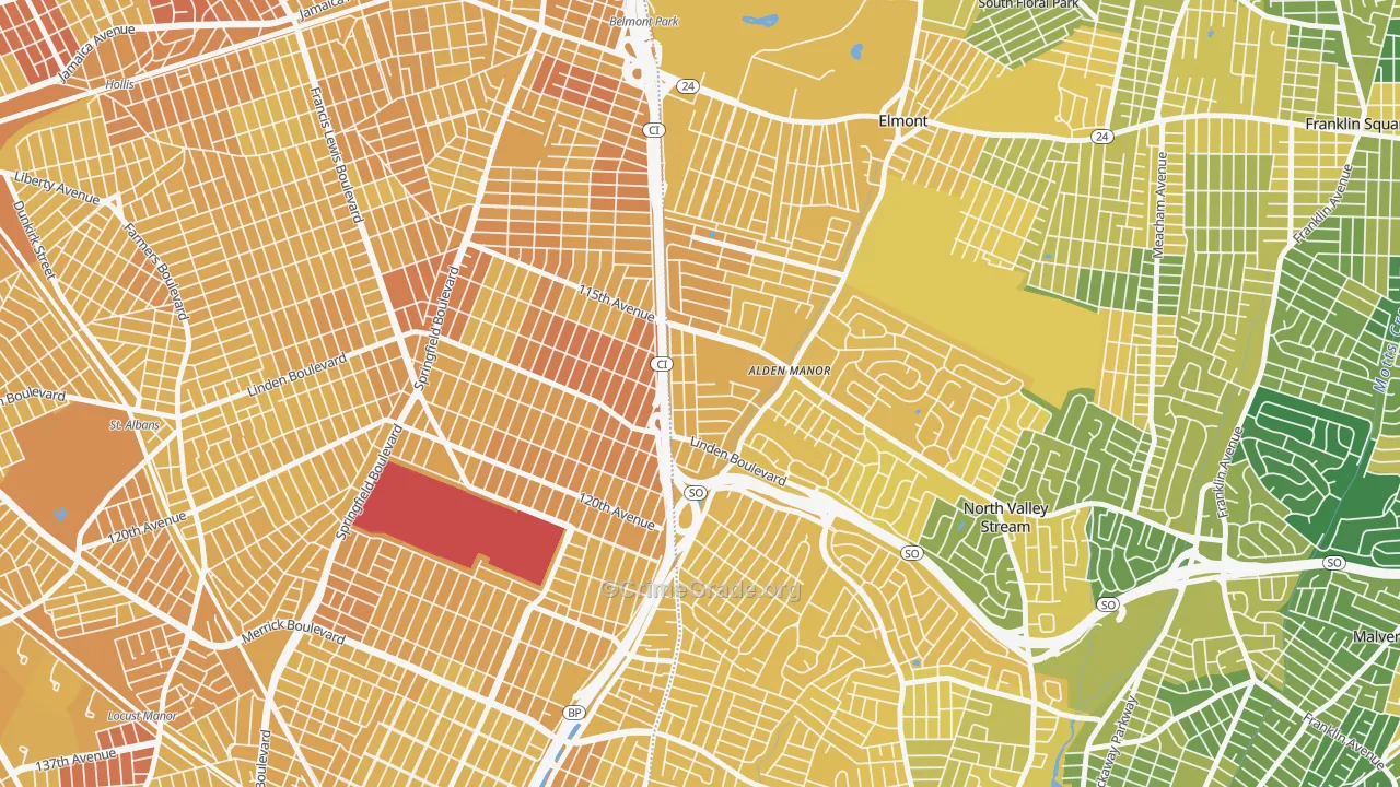 Queens Village, NY Map of Vandalism Rates