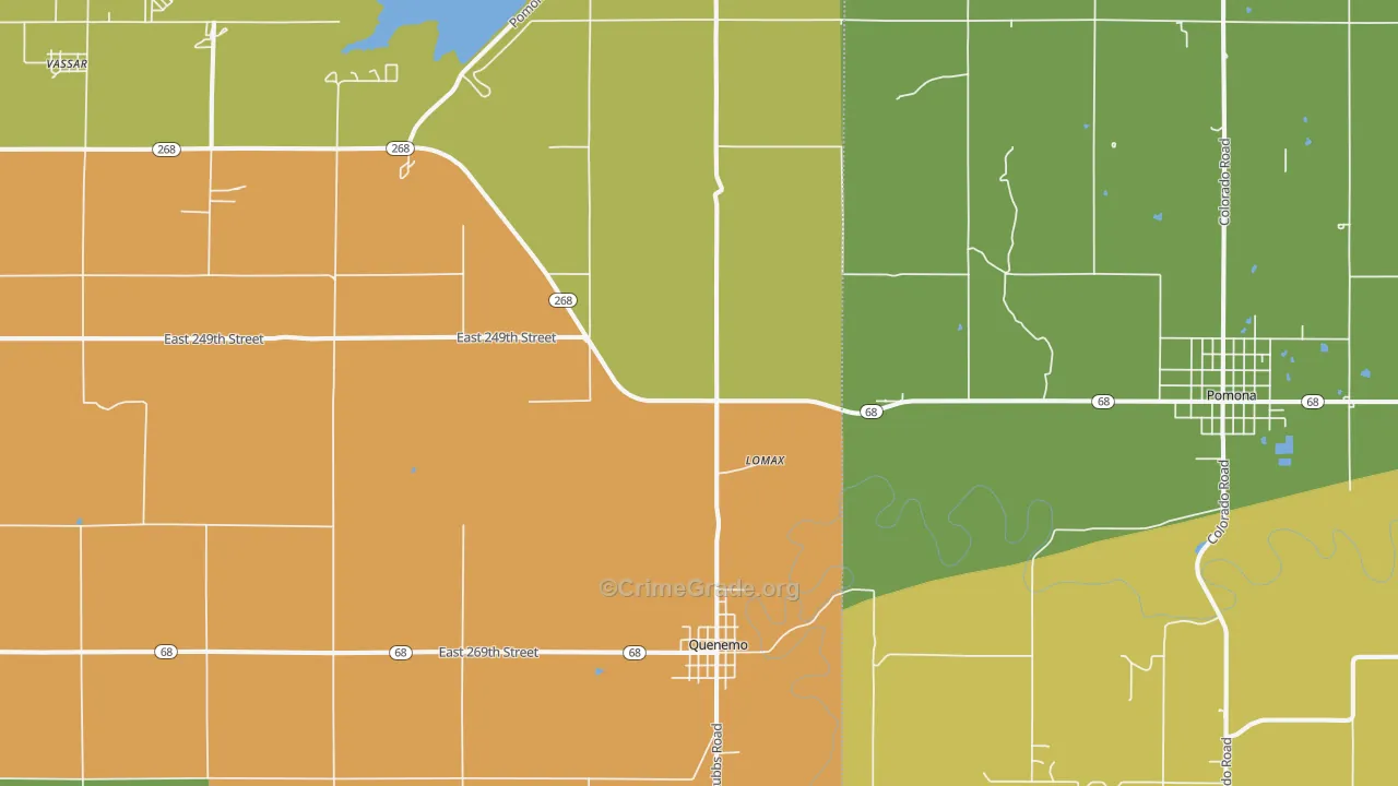 Quenemo, KS Map of Vandalism Rates