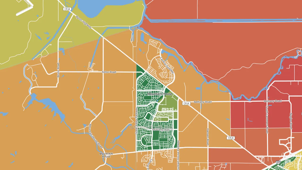 Questa, Mountain House, CA Map of Vandalism Rates