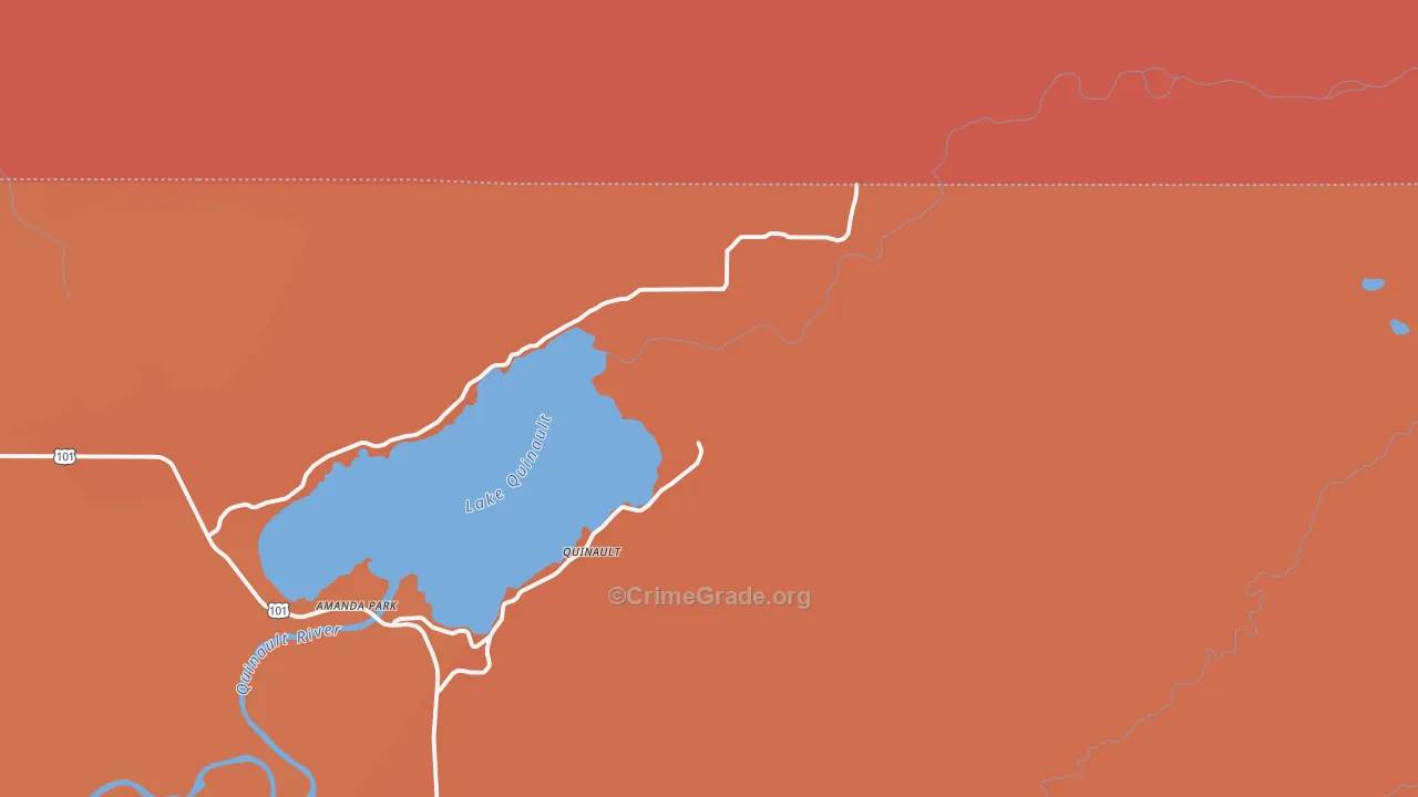 Quinault, WA Map of Vandalism Rates