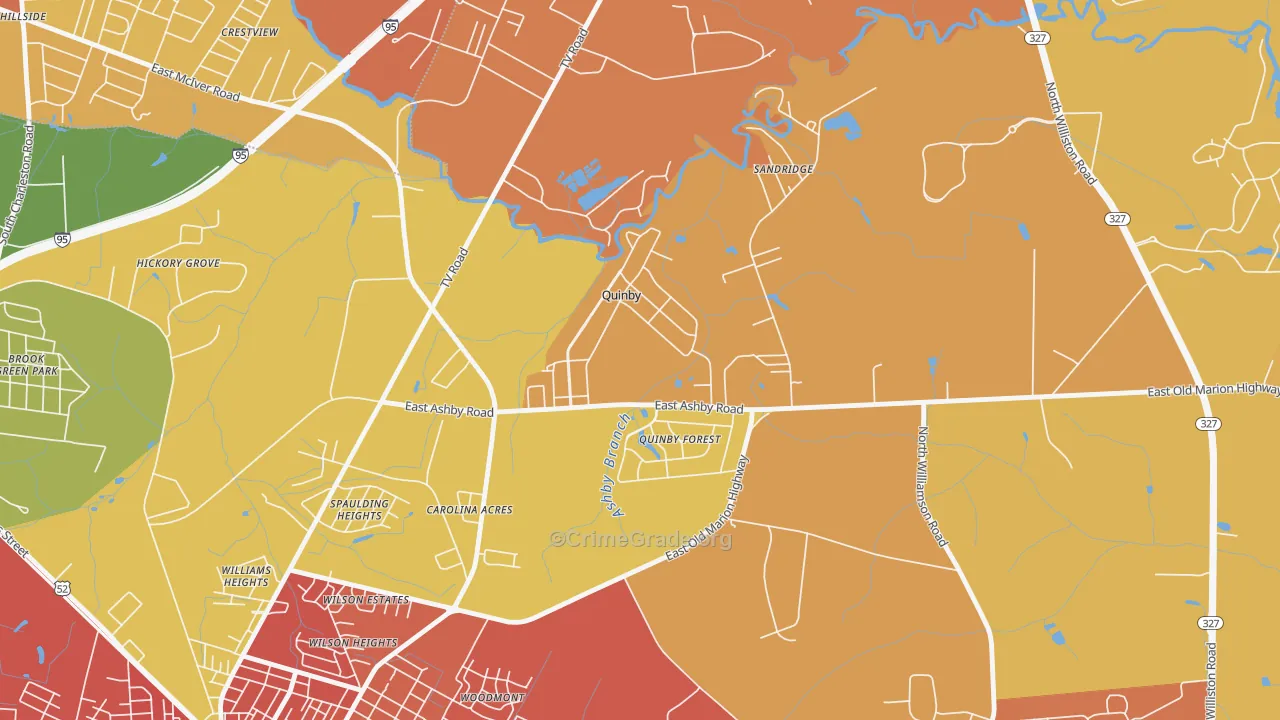 Quinby, SC Map of Vandalism Rates