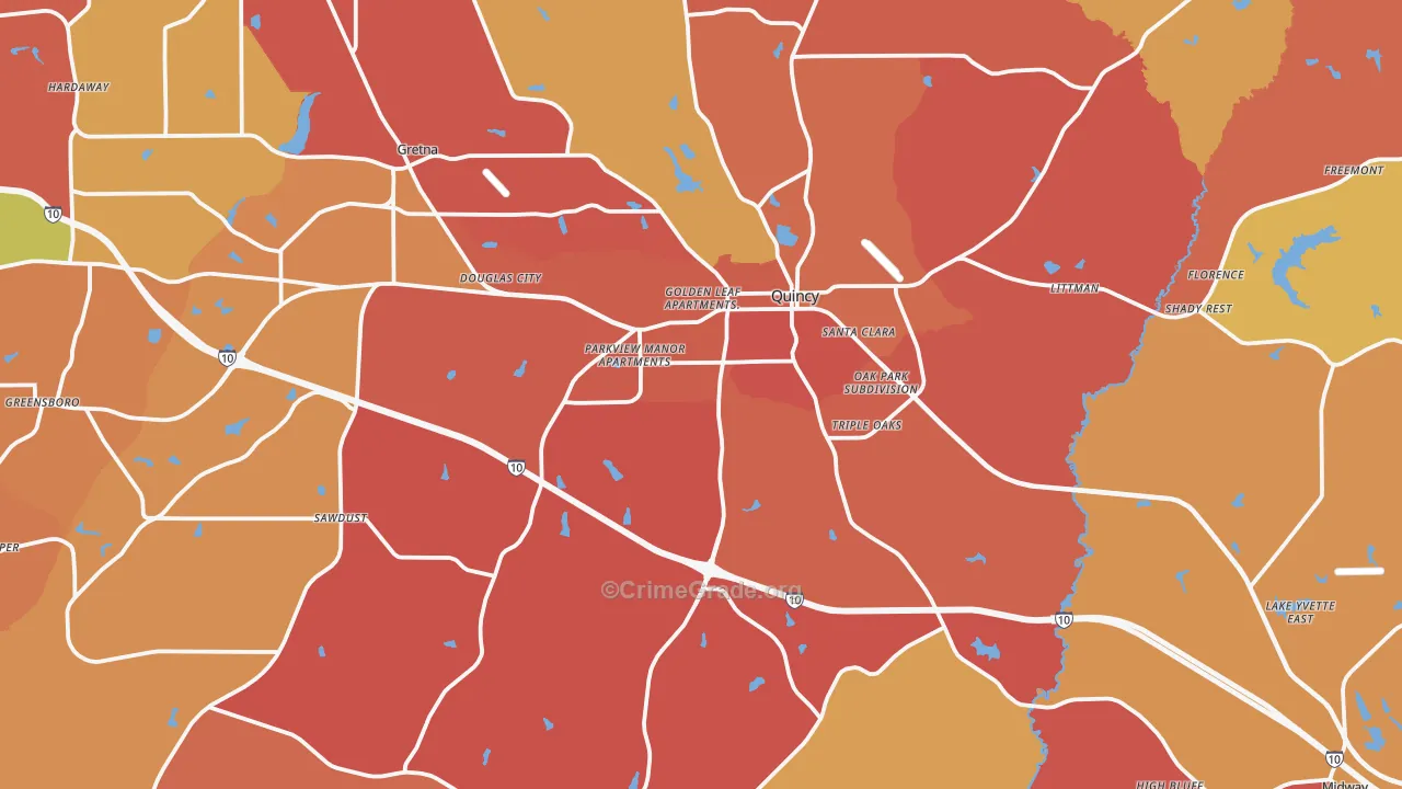 Quincy, FL Map of Vandalism Rates