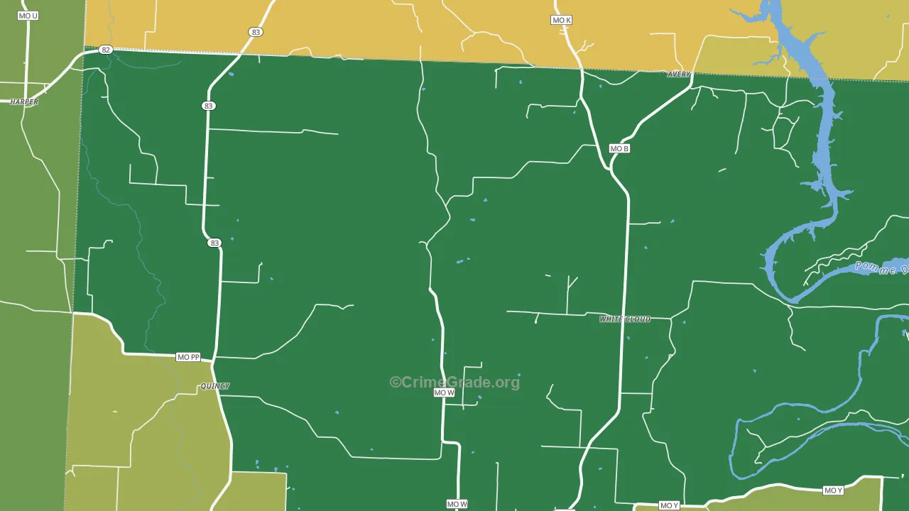 Quincy, MO Map of Vandalism Rates
