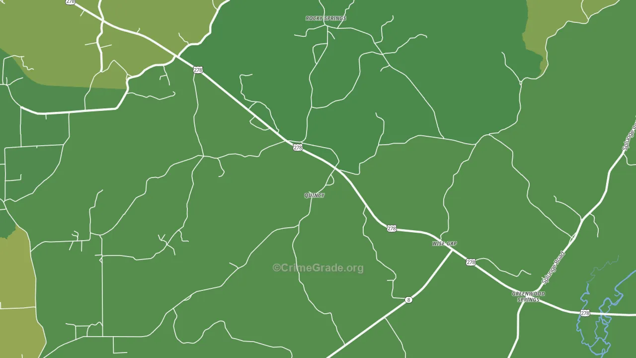 Quincy, MS Map of Vandalism Rates