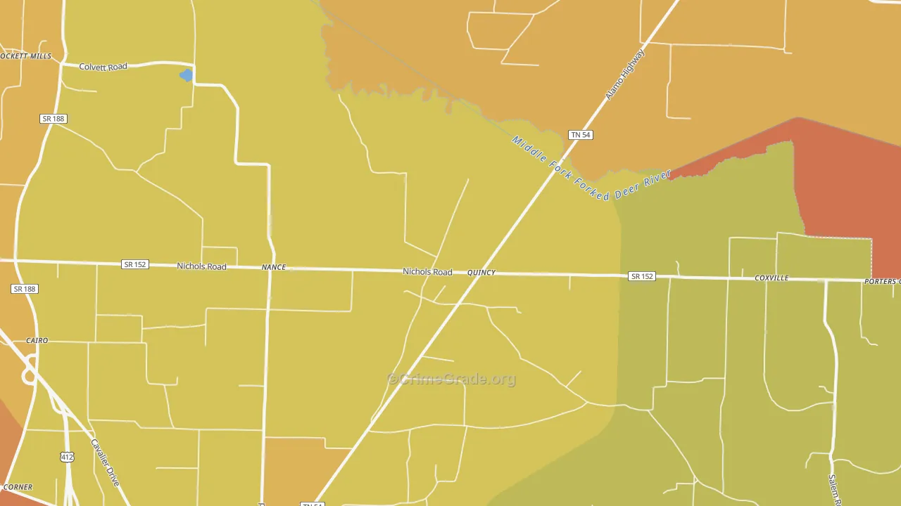 Quincy, TN Map of Vandalism Rates