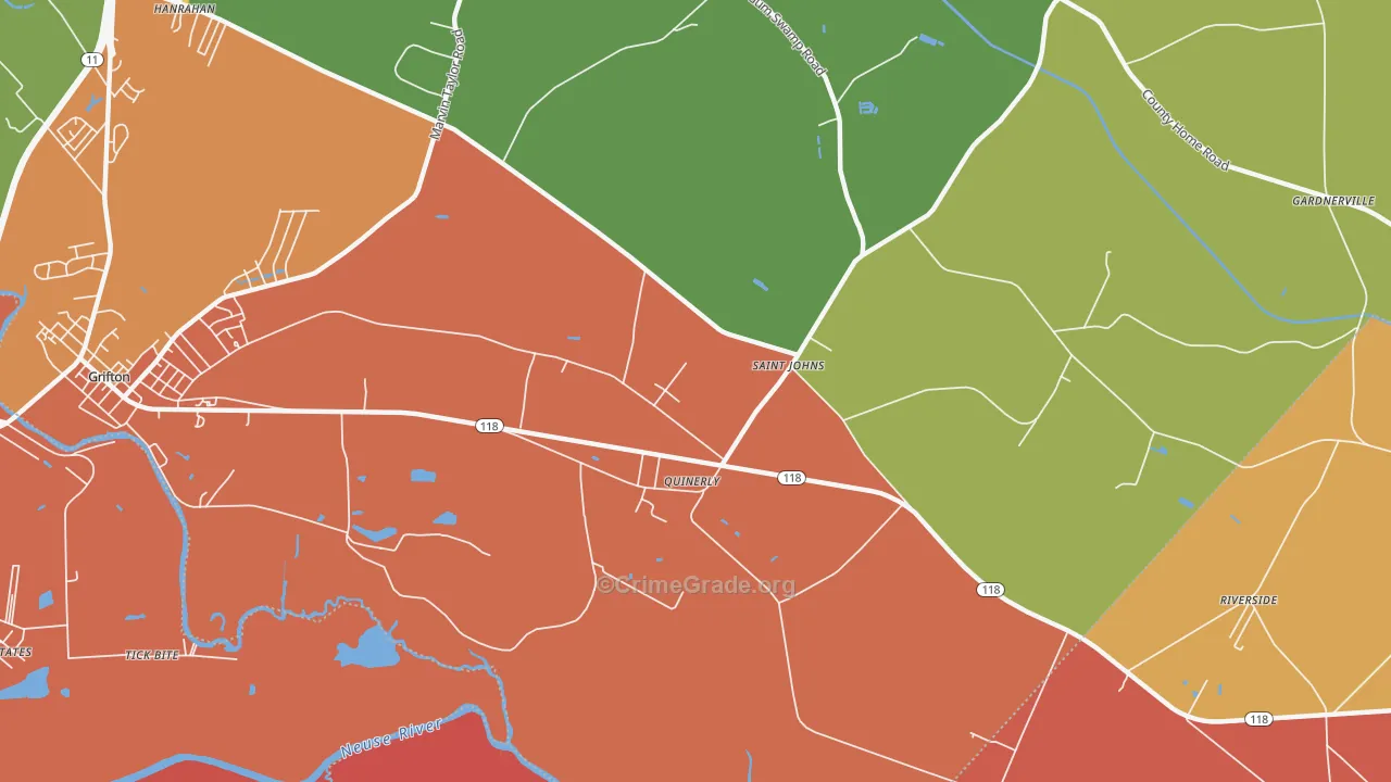Quinerly, NC Map of Vandalism Rates