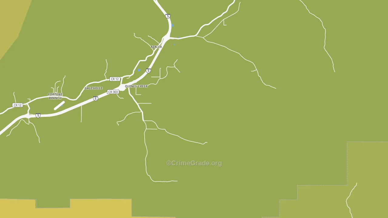 Quines Creek, OR Map of Vandalism Rates