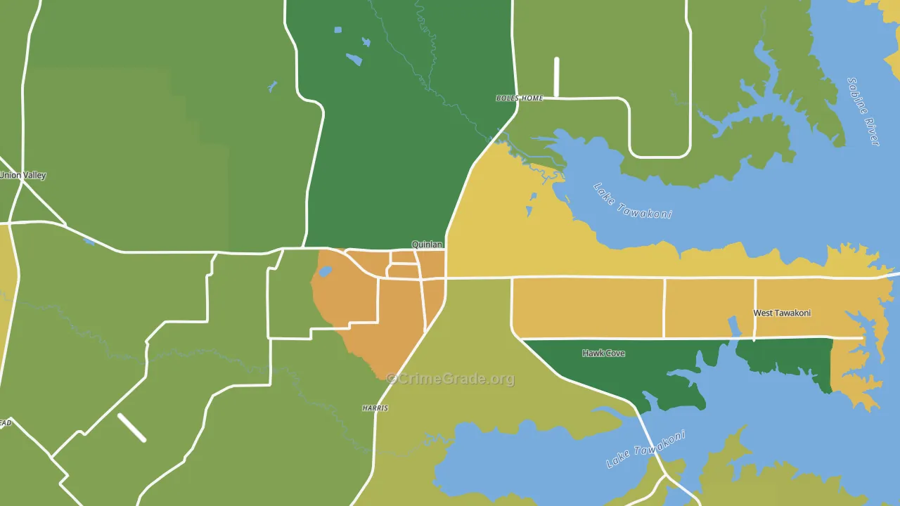 Quinlan, TX Map of Vandalism Rates