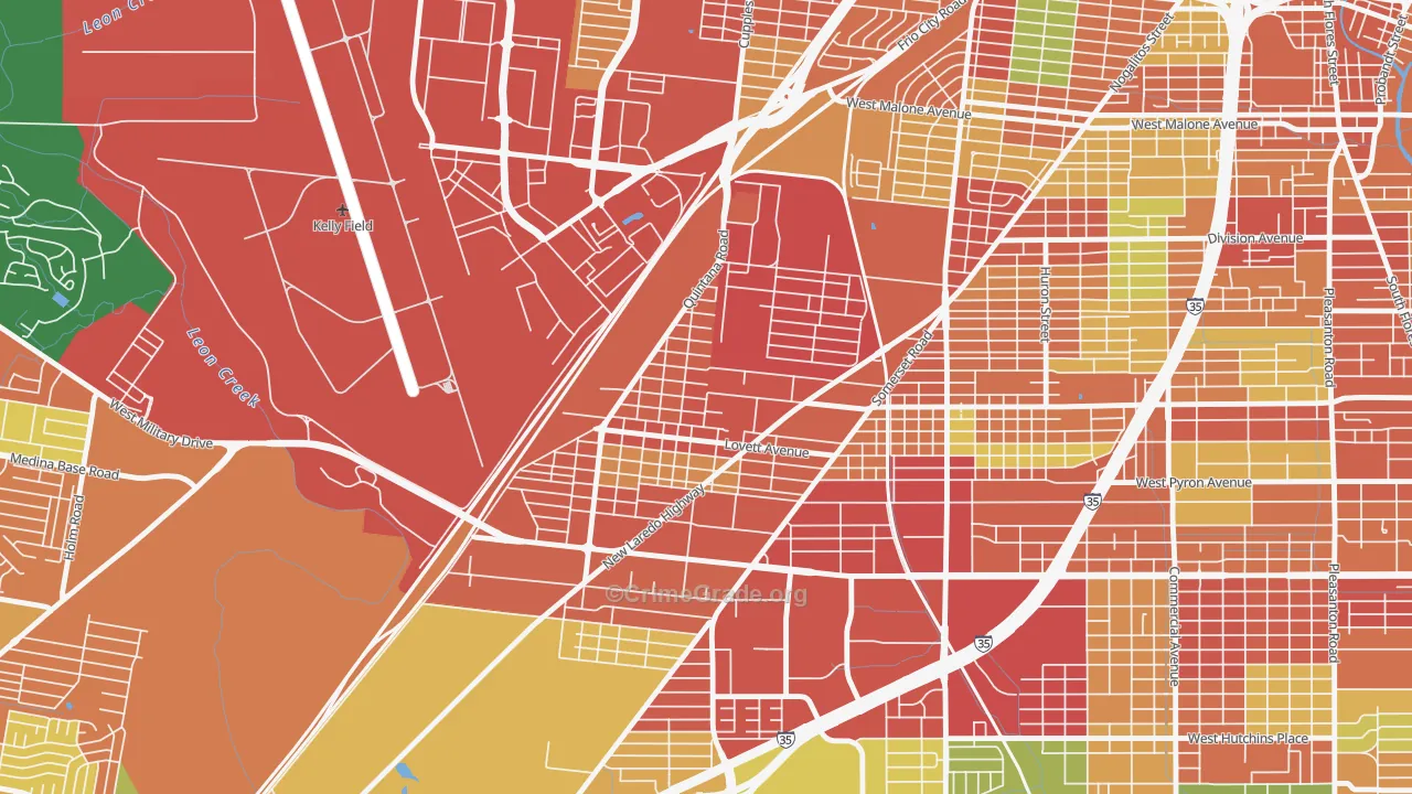 Quintana Community, San Antonio, TX Map of Vandalism Rates