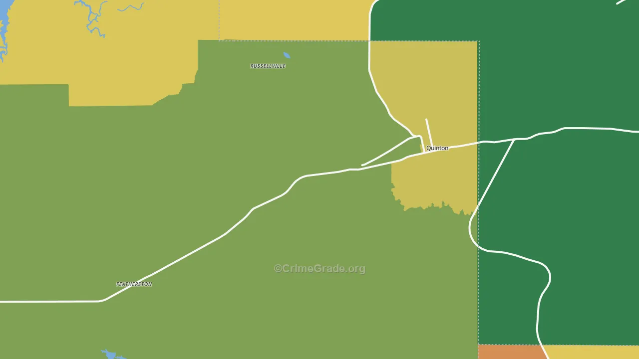 Quinton, OK Map of Vandalism Rates