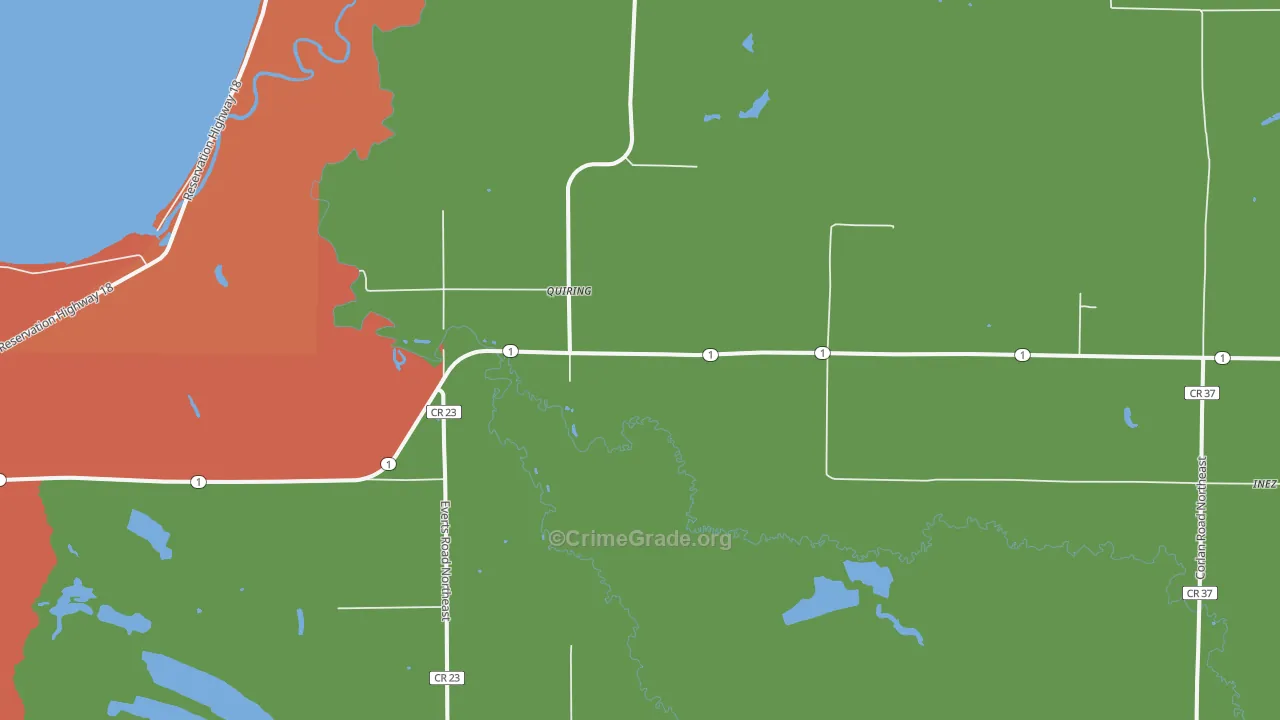 Quiring, MN Map of Vandalism Rates