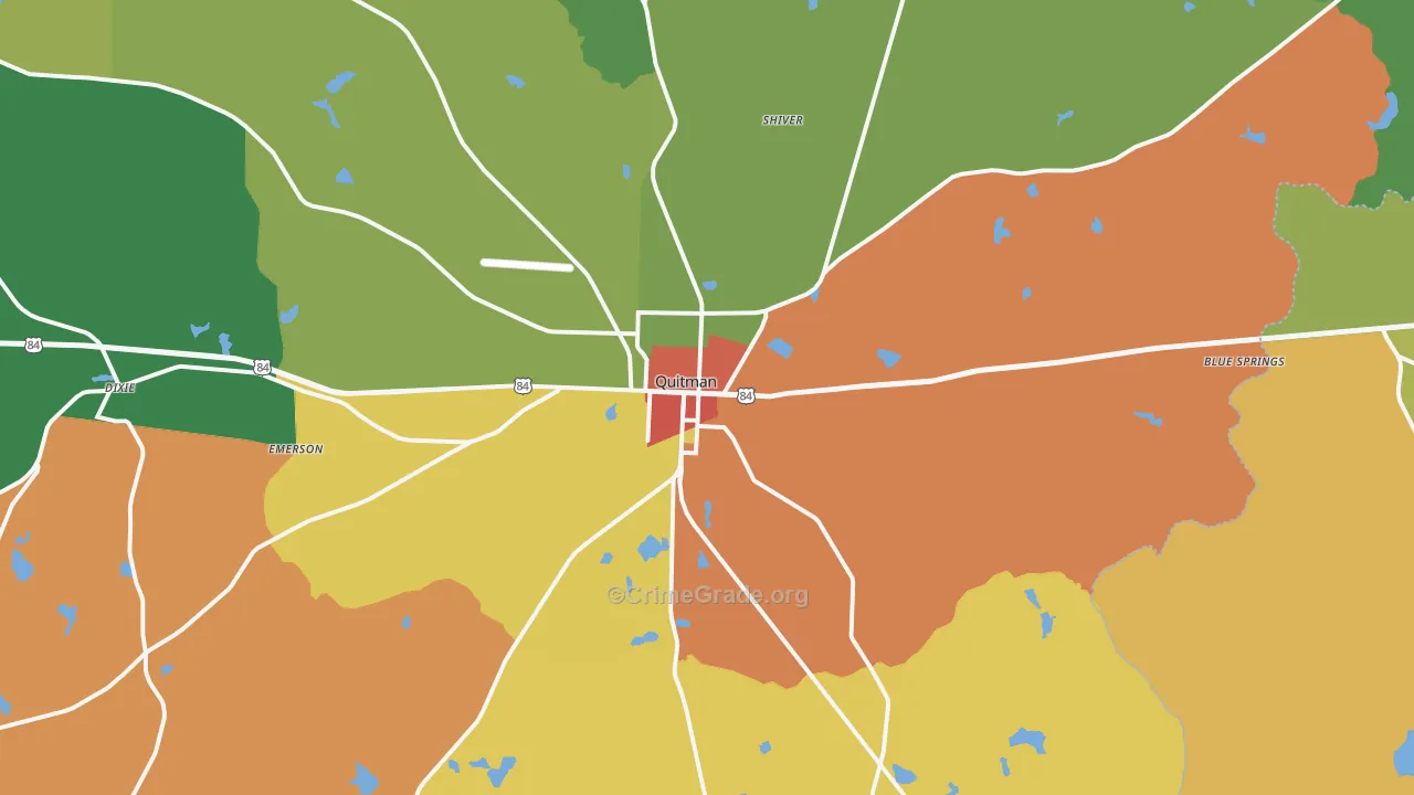 Quitman, GA Map of Vandalism Rates