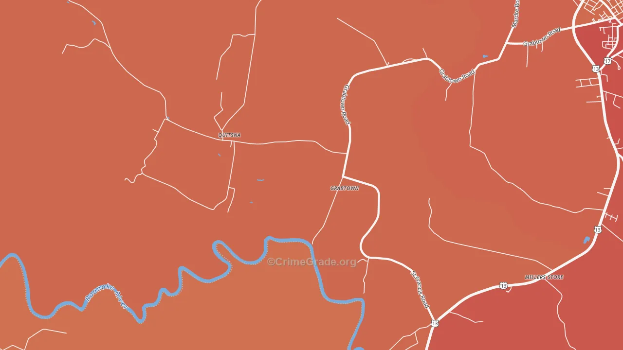 Quitsna, NC Map of Vandalism Rates
