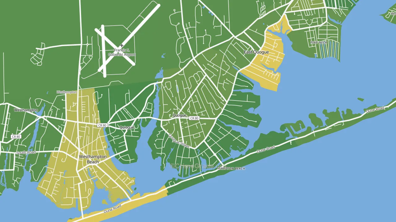 Quogue, NY Map of Vandalism Rates