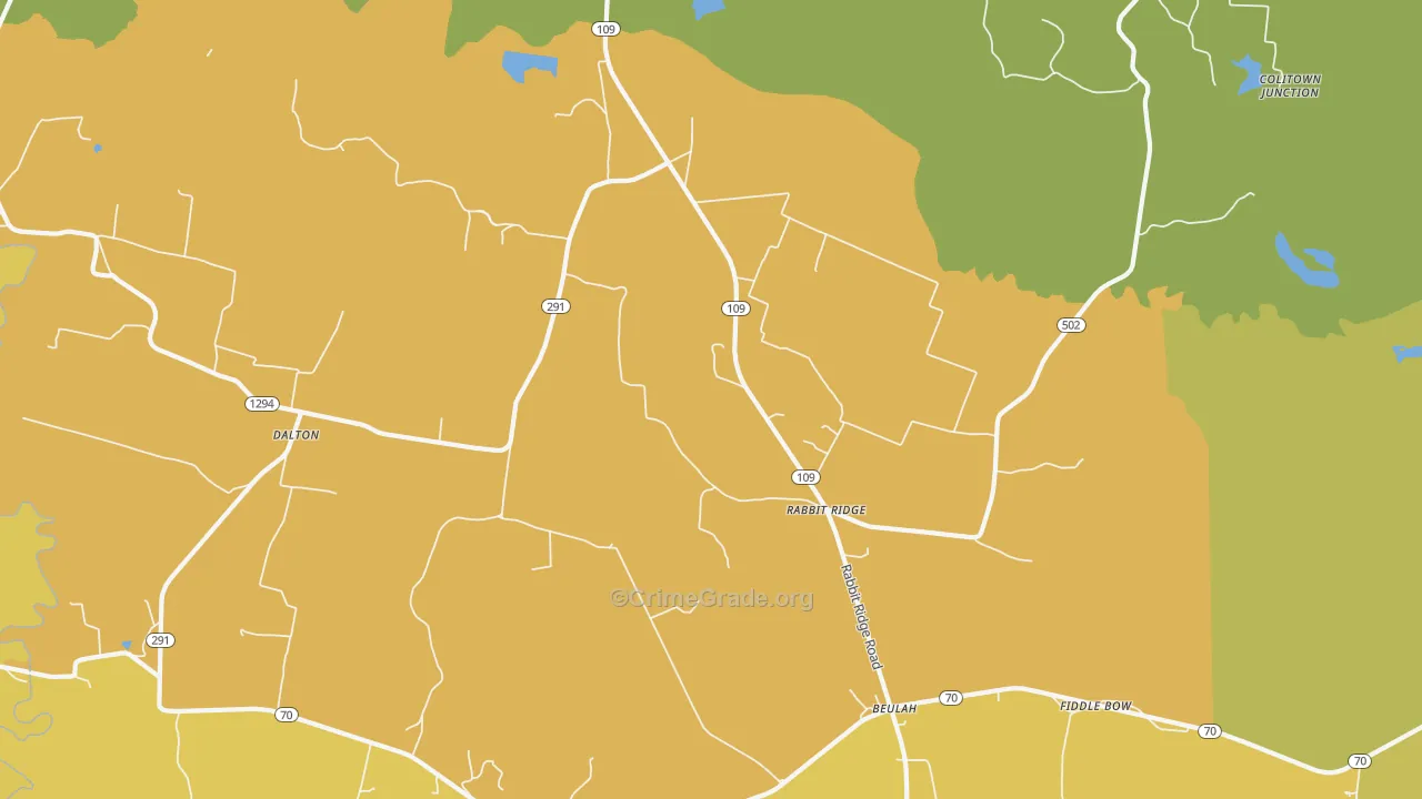 Rabbit Ridge, KY Map of Vandalism Rates