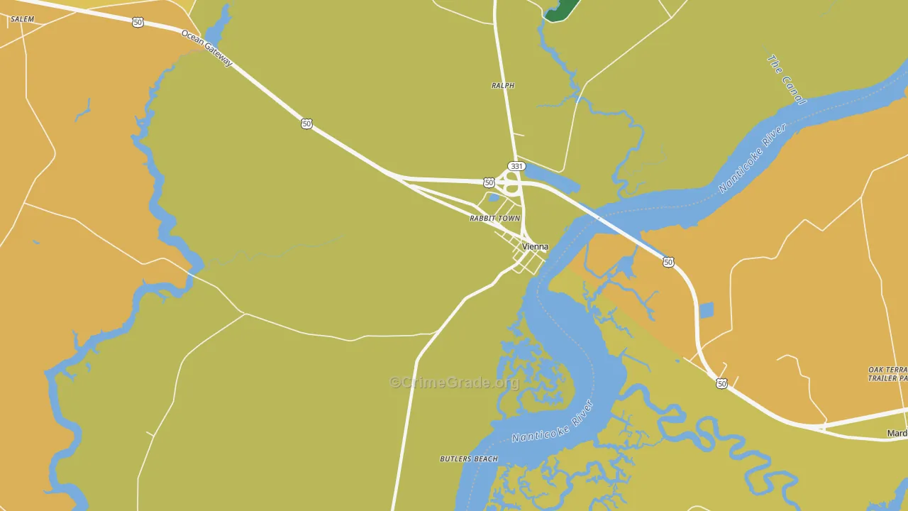 Rabbit Town, MD Map of Vandalism Rates