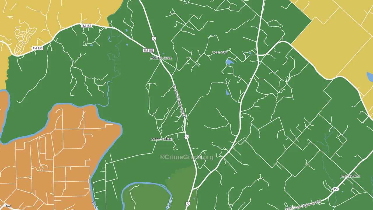 Rabbs Prairie, TX Map of Vandalism Rates