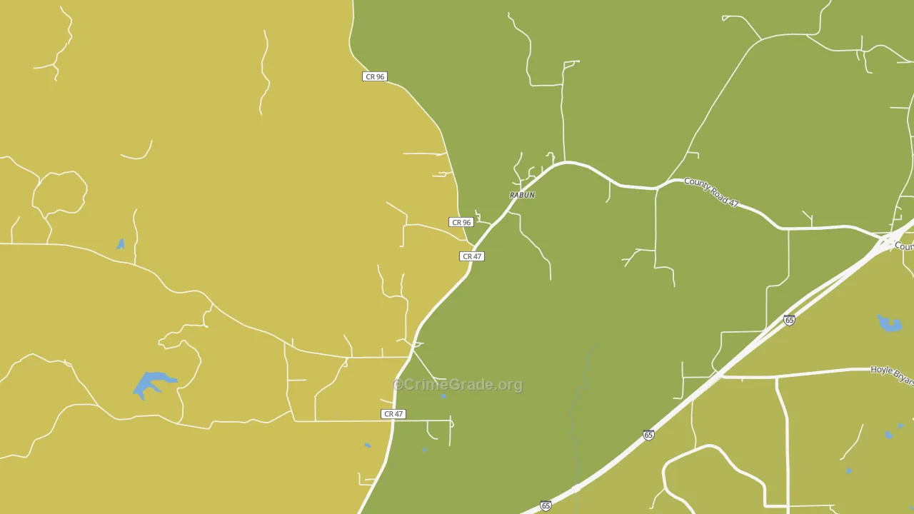 Rabun, AL Map of Vandalism Rates
