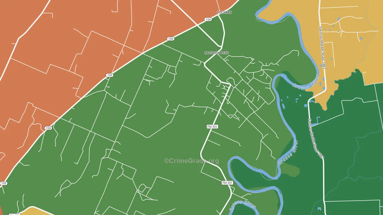 Raccoon Bend, TX Map of Vandalism Rates