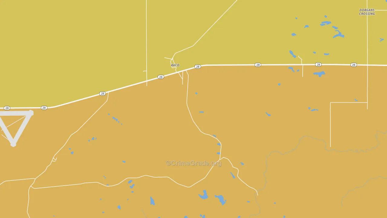 Raco, MI Map of Vandalism Rates