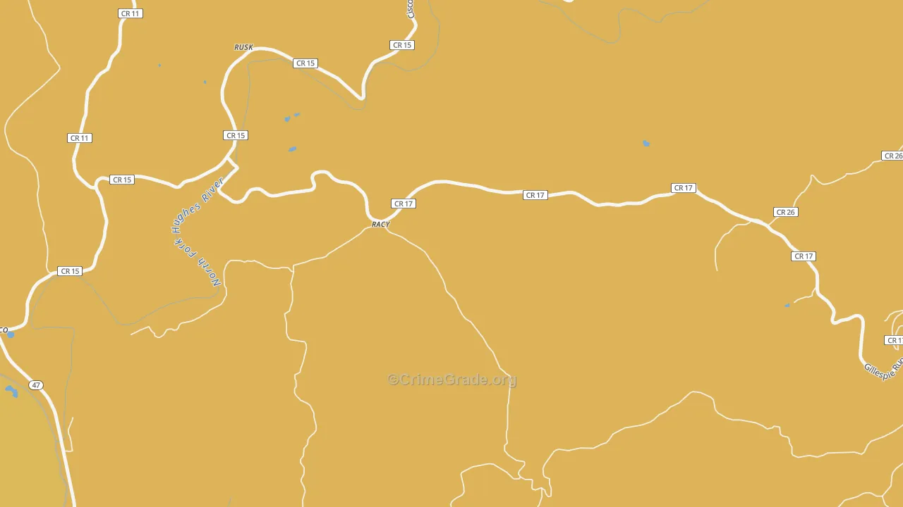 Racy, WV Map of Vandalism Rates