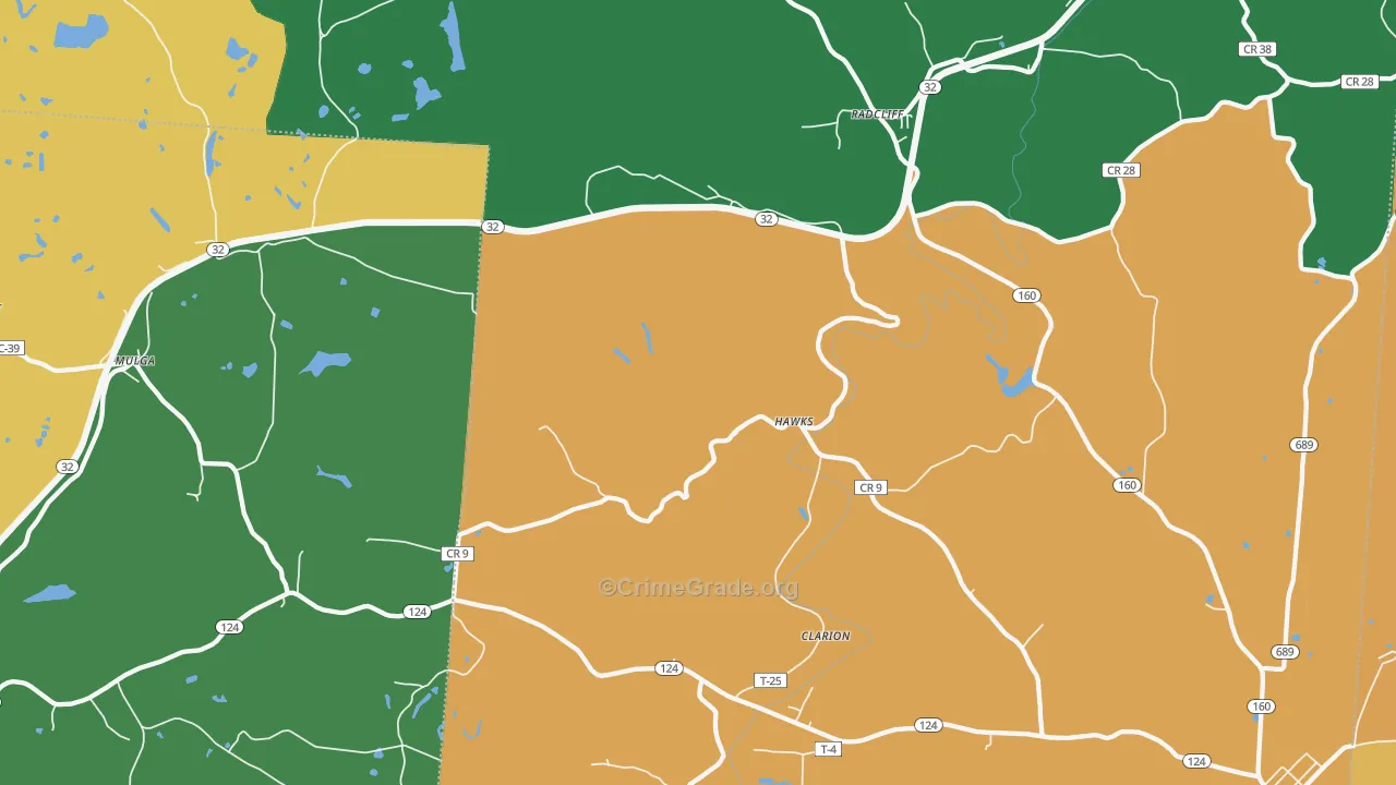 Radcliff, OH Map of Vandalism Rates