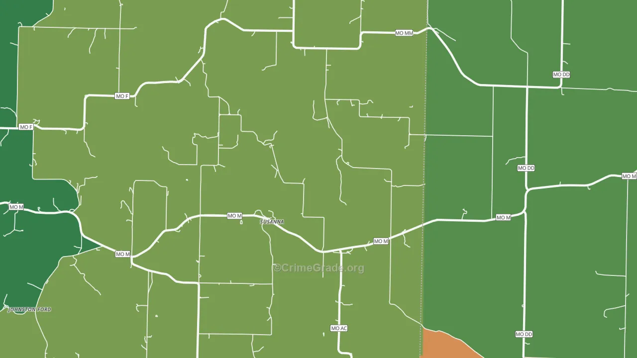 Rader, MO Map of Vandalism Rates