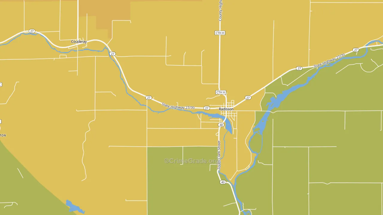 Radisson, WI Map of Vandalism Rates