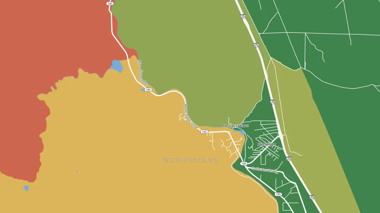 Radium Springs, NM Map of Vandalism Rates
