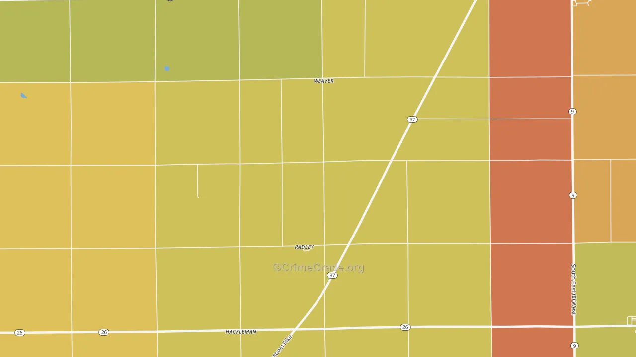 Radley, IN Map of Vandalism Rates