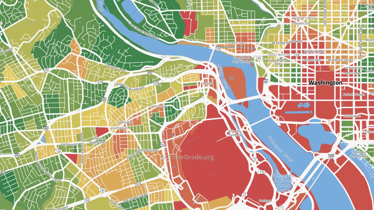 Radnor-Ft Myer Heights, Arlington, VA Map of Vandalism Rates