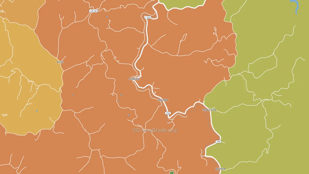 Radnor, WV Map of Vandalism Rates