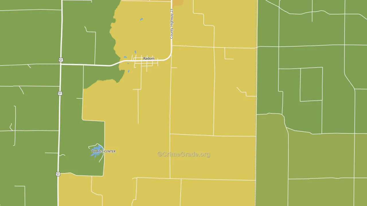 Radom, IL Map of Vandalism Rates