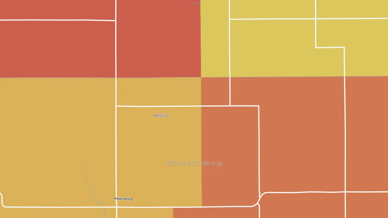 Raeville, NE Map of Vandalism Rates