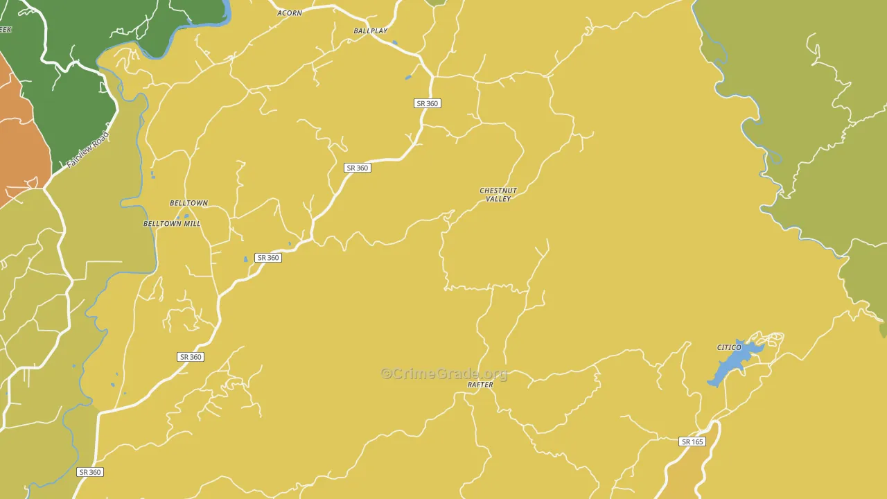 Rafter, TN Map of Vandalism Rates