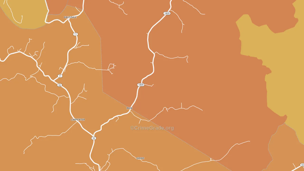 Rain, KY Map of Vandalism Rates
