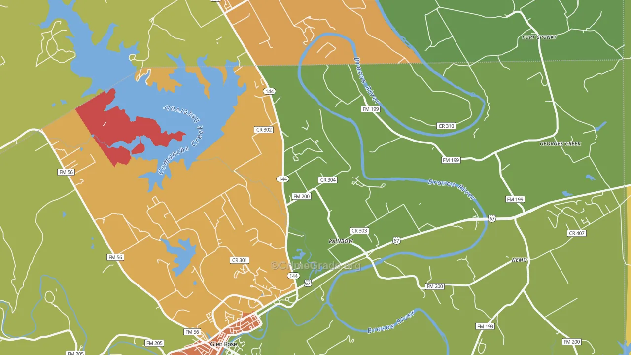 Rainbow, TX Map of Vandalism Rates