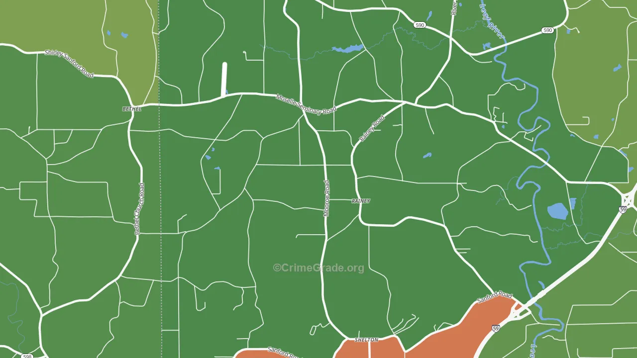 Rainey, MS Map of Vandalism Rates