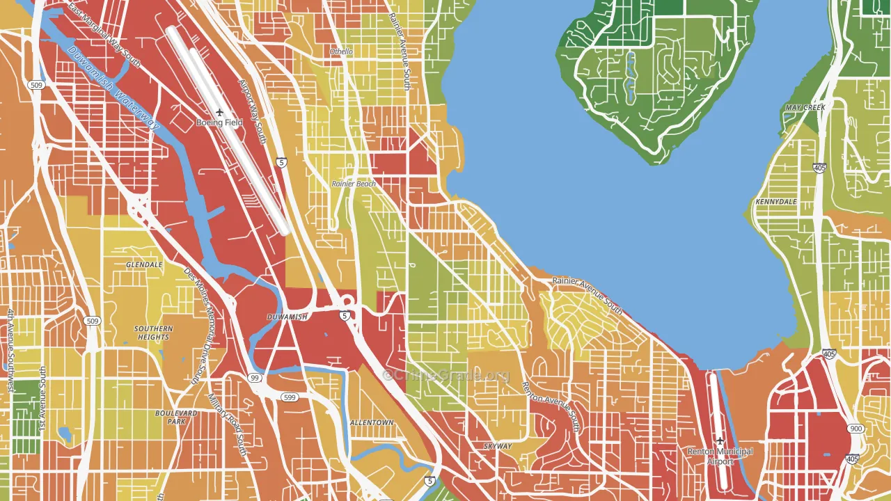 Rainier Beach, Seattle, WA Map of Vandalism Rates