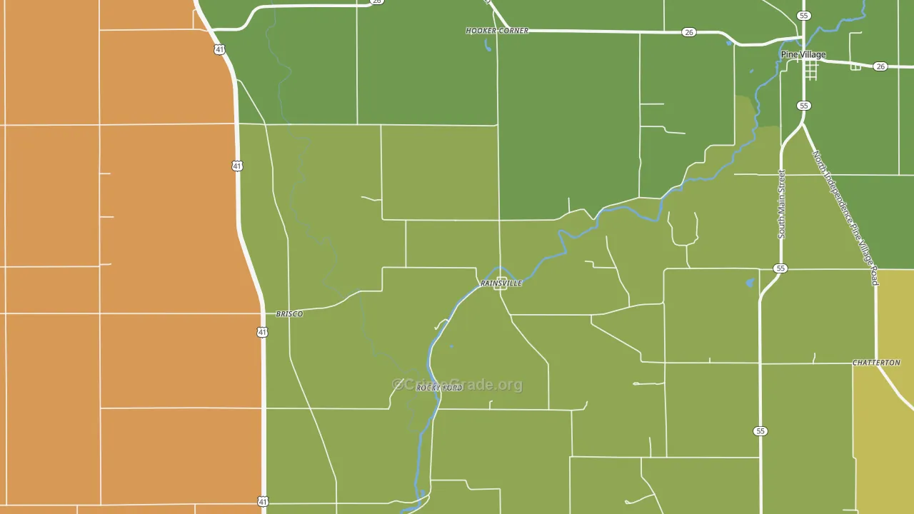 Rainsville, IN Map of Vandalism Rates