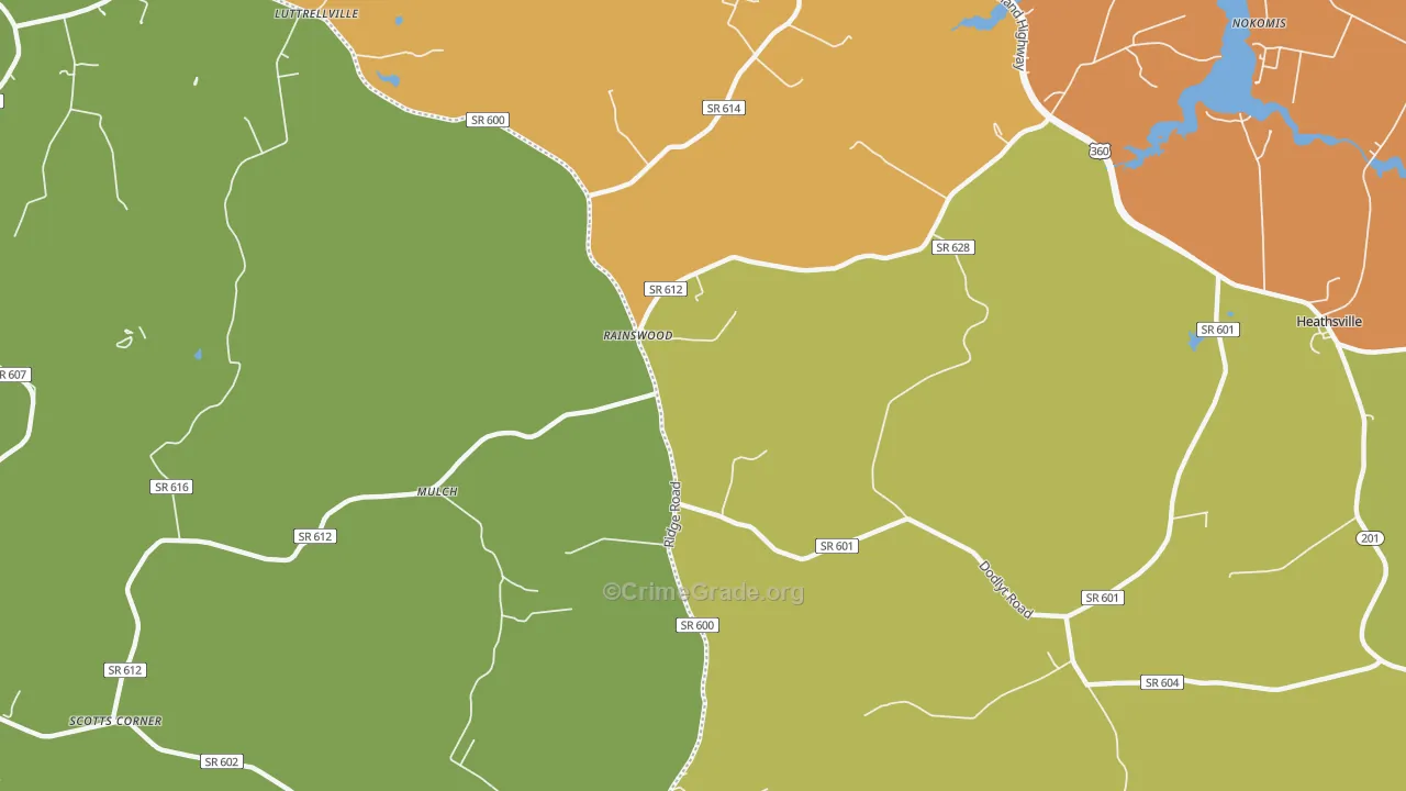 Rainswood, VA Map of Vandalism Rates