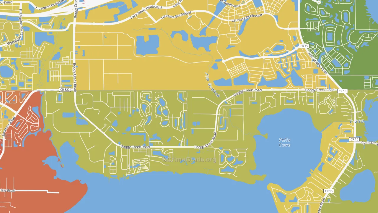 Raintree, Kissimmee, FL Map of Vandalism Rates