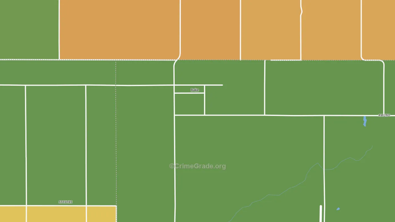 Rake, IA Map of Vandalism Rates