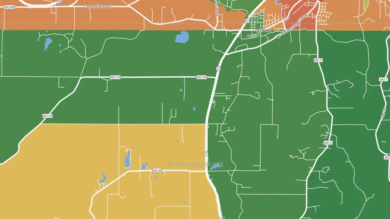 Ralls, MO Map of Vandalism Rates